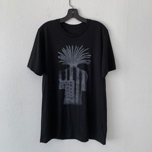 SAGJOL black and white print crew neck t-shirt